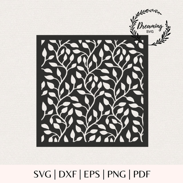 Leaf Seamless Pattern SVG for Cricut - Foliage Pattern Background Stencil Template - Botanical Paint Cut File SVG DreamingSVG 
