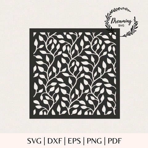 Leaf Seamless Pattern SVG for Cricut - Foliage Pattern Background Stencil Template - Botanical Paint Cut File SVG DreamingSVG 