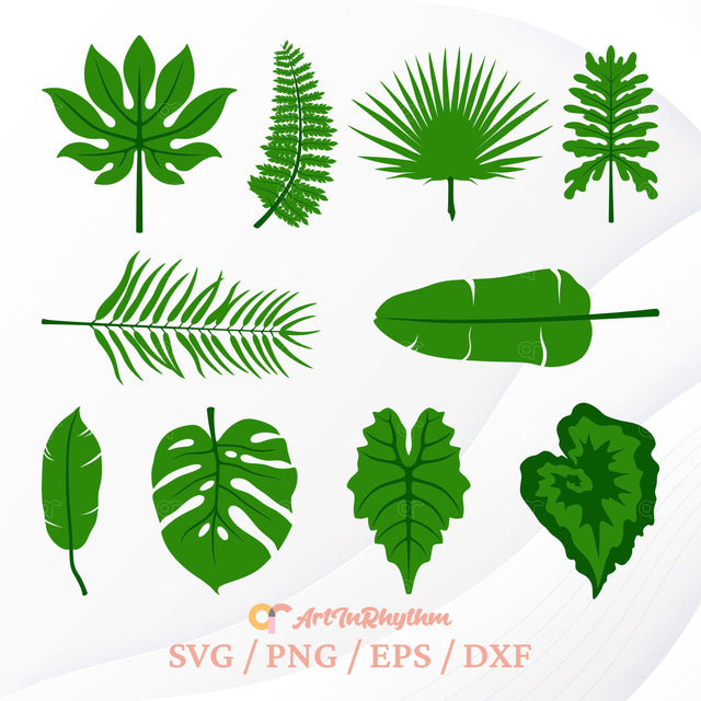 Leaf Svg Bundle, Tropical Leaves Svg, Leaf Svg, Plants Svg, Botanical Svg, Leaf Cliparts SVG Artinrhythm shop 