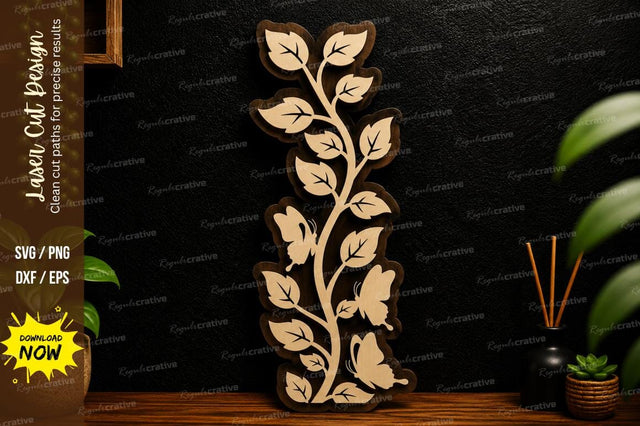 Leaf Vine Border laser cut svg File SVG Regulrcrative 