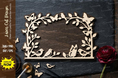 Leaf Wreath Frame laser Cut svg Cutting file l SVG Regulrcrative 