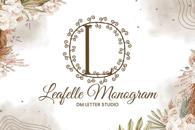 Leafelle Monogram Font Dm Letter Studio 