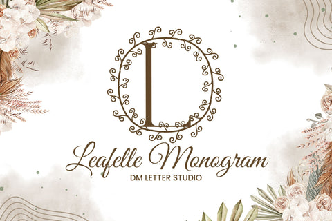 Leafelle Monogram Font Dm Letter Studio 