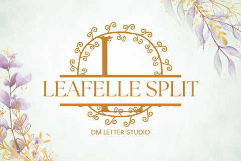 Leafelle Split Monogram Font Dm Letter Studio 