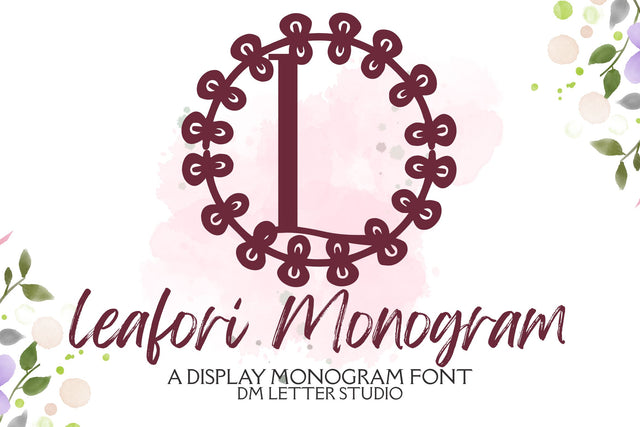Leafori Monogram Font Dm Letter Studio 