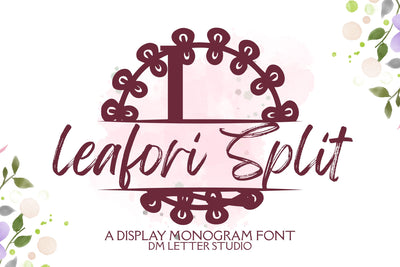 Leafori Split Monogram Font Dm Letter Studio 