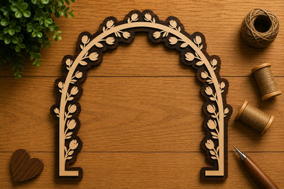 Leafy Arch Frame Laser Cut Svg File Design SVG Regulrcrative 
