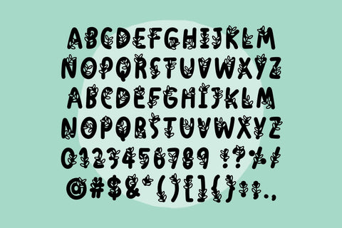 Leafy Cute - Hand Drawn Decorative Font Font Jyllyco 