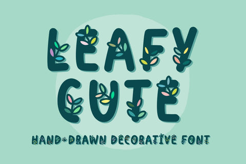 Leafy Cute - Hand Drawn Decorative Font Font Jyllyco 