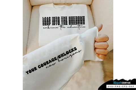 Leap into the unknown Sleeve SVG Design, Inspirational sleeve SVG, Motivational Sleeve SVG Design, Positive Sleeve SVG SVG Regulrcrative 