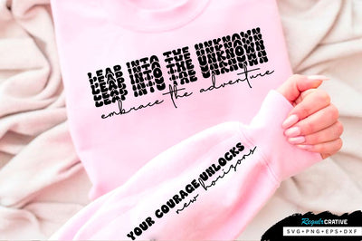 Leap into the unknown Sleeve SVG Design, Inspirational sleeve SVG, Motivational Sleeve SVG Design, Positive Sleeve SVG SVG Regulrcrative 