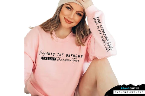 Leap into the unknown Sleeve SVG Design, Inspirational sleeve SVG, Motivational Sleeve SVG Design, Positive Sleeve SVG SVG Regulrcrative 
