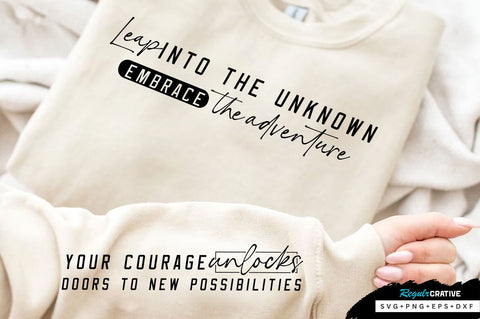 Leap into the unknown Sleeve SVG Design, Inspirational sleeve SVG, Motivational Sleeve SVG Design, Positive Sleeve SVG SVG Regulrcrative 