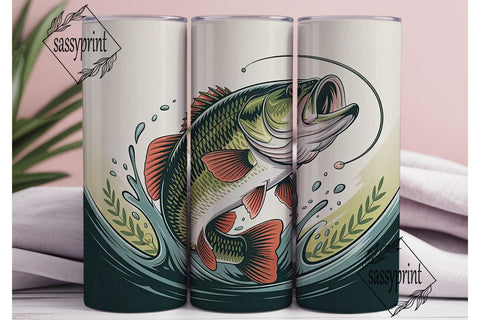 Leaping Bass 20oz Tumbler Wrap Sublimation sassyprint 