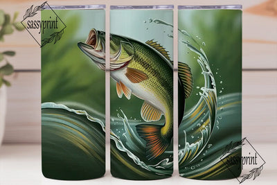Leaping Bass 20oz Tumbler Wrap Sublimation sassyprint 