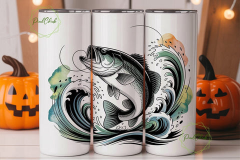 Leaping Bass Fishing 20oz Tumbler Sublimation PixelChick 