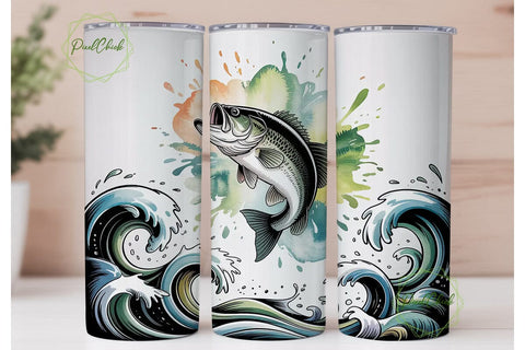 Leaping Bass Fishing 20oz Tumbler Sublimation PixelChick 