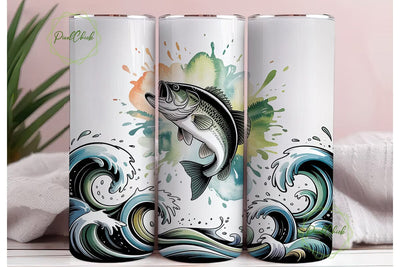 Leaping Bass Fishing 20oz Tumbler Sublimation PixelChick 