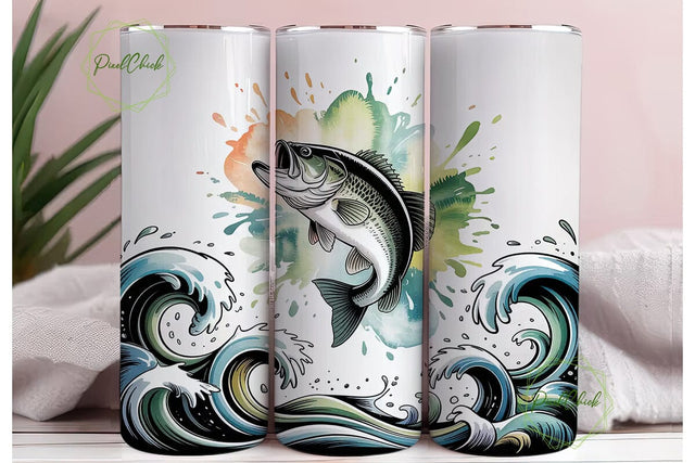 Leaping Bass Fishing 20oz Tumbler Sublimation PixelChick 
