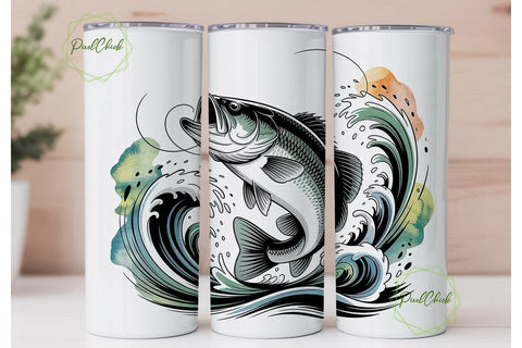 Leaping Bass Fishing 20oz Tumbler Sublimation PixelChick 