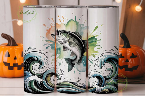 Leaping Bass Fishing 20oz Tumbler Sublimation PixelChick 
