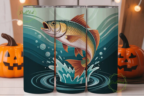 Leaping Fish 20oz Tumbler Design Sublimation PixelChick 
