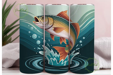 Leaping Fish 20oz Tumbler Design Sublimation PixelChick 