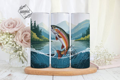 Leaping Trout 20oz Tumbler Wrap Sublimation sassyprint 