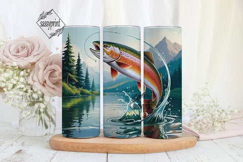 Leaping Trout 20oz Tumbler Wrap Sublimation sassyprint 