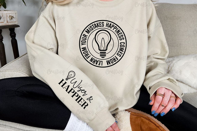 Learn from your mistakes happiness comes from growth Sleeve SVG Design SVG Designangry 