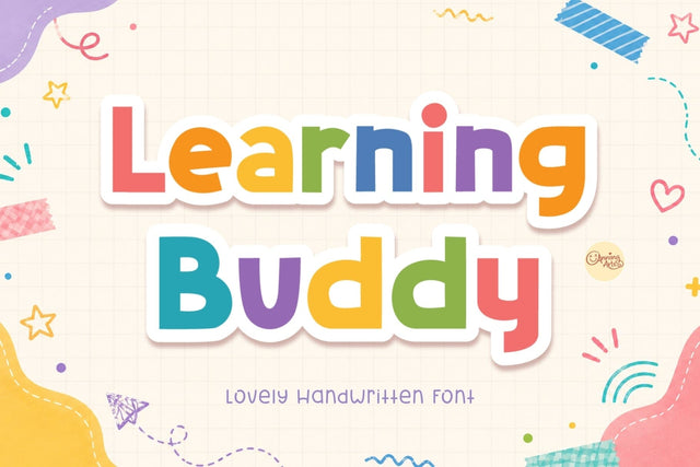 Learning Buddy - Cute Handwritten Font Font AnningArts Design 