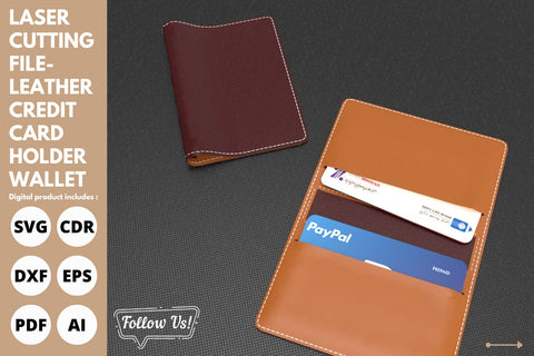 Leather Minimalist Credit Card Holder Wallet | laser cut file | svg | glowforge file SVG tofigh4lang 