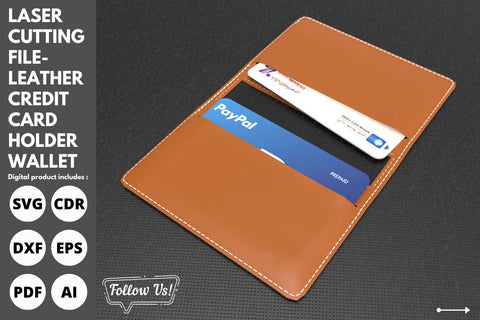 Leather Minimalist Credit Card Holder Wallet | laser cut file | svg | glowforge file SVG tofigh4lang 
