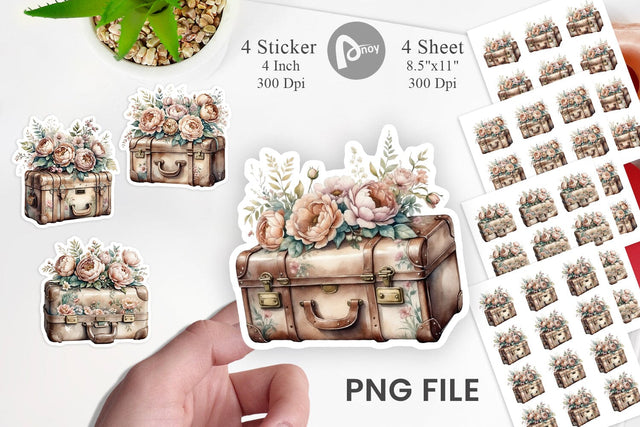 Leather Suitcase Sticker Sublimation artnoy 