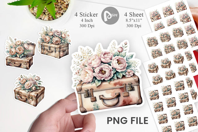 Leather Suitcase Sticker Sublimation artnoy 