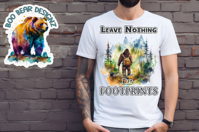 Leave Nothing but Footprints Sublimation clipart! Sublimation Boo Bear Designz 