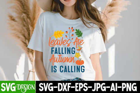 Leaves are Falling Autumn is Calling SVG Design,all Farmhouse SVG Cut File , Fall Farmhouse SVG Quotes , Fall SVG Cut File, Autumn SVG Cut File SVG BlackCatsMedia 