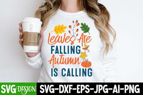Leaves are Falling Autumn is Calling SVG Design,all Farmhouse SVG Cut File , Fall Farmhouse SVG Quotes , Fall SVG Cut File, Autumn SVG Cut File SVG BlackCatsMedia 