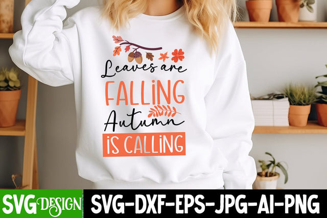 Leaves Are Falling Autumn is Calling SVG Design,Fall Svg Design,Thanksgiving Svg Design,Autumn Svg Design,Fall Round Sign Svg ,Fall Shirt Design,Fall Sublimation Design SVG BlackCatsMedia 