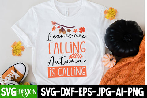 Leaves Are Falling Autumn is Calling SVG Design,Fall Svg Design,Thanksgiving Svg Design,Autumn Svg Design,Fall Round Sign Svg ,Fall Shirt Design,Fall Sublimation Design SVG BlackCatsMedia 