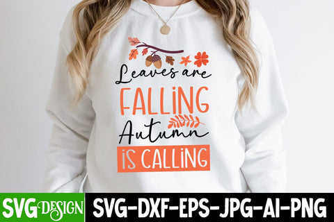 Leaves Are Falling Autumn is Calling SVG Design,Fall Svg Design,Thanksgiving Svg Design,Autumn Svg Design,Fall Round Sign Svg ,Fall Shirt Design,Fall Sublimation Design SVG BlackCatsMedia 
