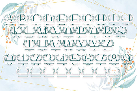 Leaves Buds Line Monogram Font Dm Letter Studio 