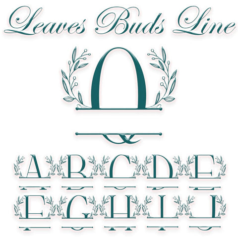 Leaves Buds Line Monogram Font Dm Letter Studio 