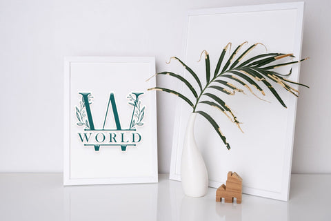 Leaves Buds Line Monogram Font Dm Letter Studio 