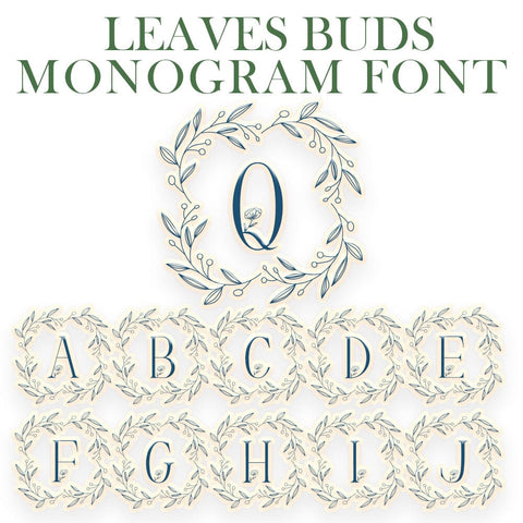 Leaves Buds Monogram Font Dm Letter Studio 