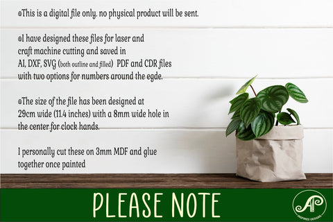 Leaves clock laser cut files, SVG file SVG APInspireddesigns 