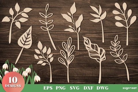 Leaves Laser Cut Files SVG SvgOcean 