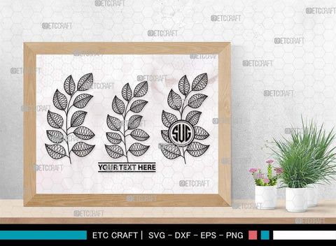 Leaves Monogram, Leaves Silhouette, Leaves SVG, Plants Svg, Autumn Leaves Svg, Tropical Leaves Svg, Monstera Svg, Fall Leaf Svg, SB00504 SVG ETC Craft 