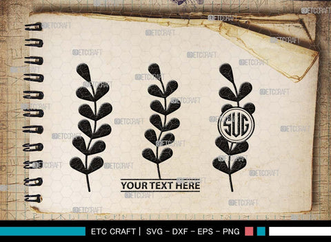Leaves Monogram, Leaves Silhouette, Leaves SVG, Plants Svg, Autumn Leaves Svg, Tropical Leaves Svg, Monstera Svg, Fall Leaf Svg, SB00504 SVG ETC Craft 