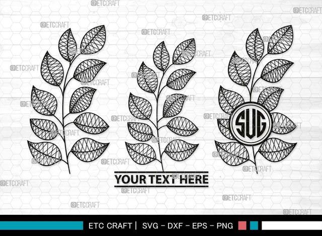 Leaves Monogram, Leaves Silhouette, Leaves SVG, Plants Svg, Autumn Leaves Svg, Tropical Leaves Svg, Monstera Svg, Fall Leaf Svg, SB00504 SVG ETC Craft 